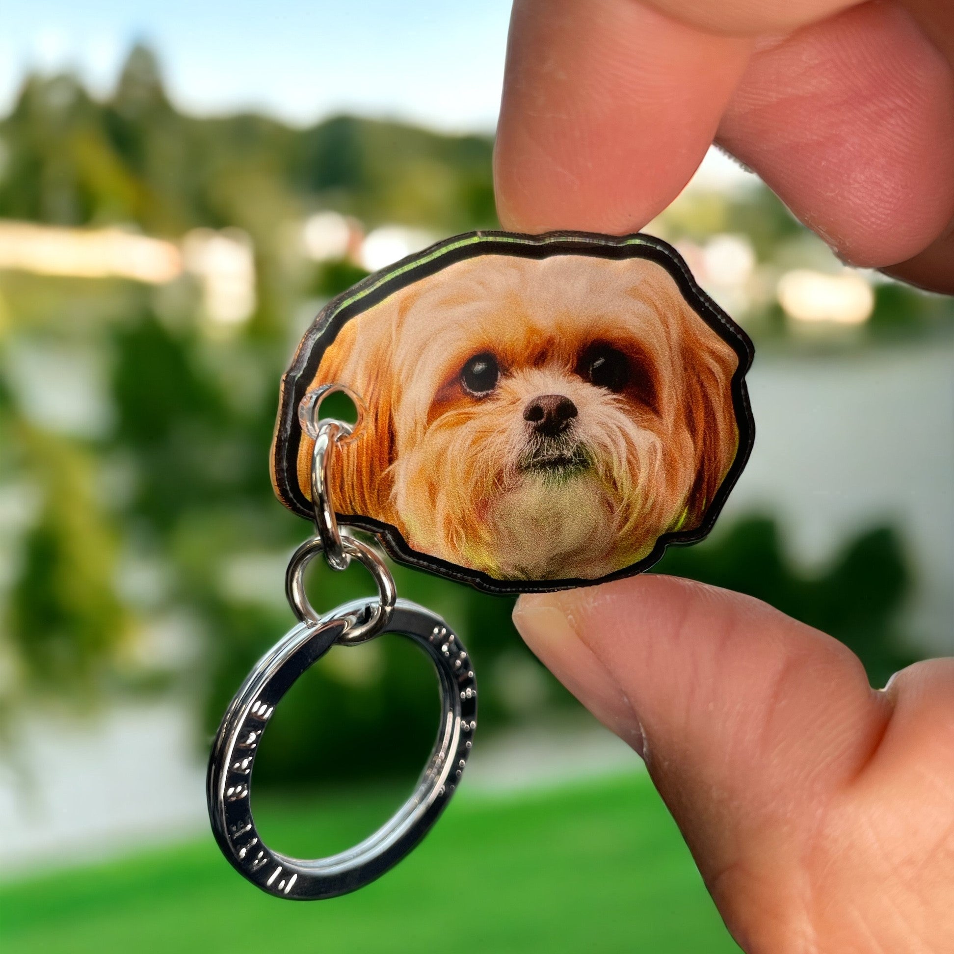 Colorful Boxer Dog Keychain 